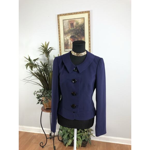 Liz Claiborne Women Jacket 4 Mob Wife 5 Buttons Front Office Siren Mob Wife - Picture 1 of 9